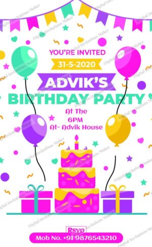 Birthday Invitation Card BIC023 English-01