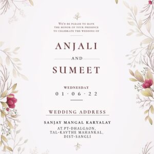 Wedding Invitation Card English WICE003
